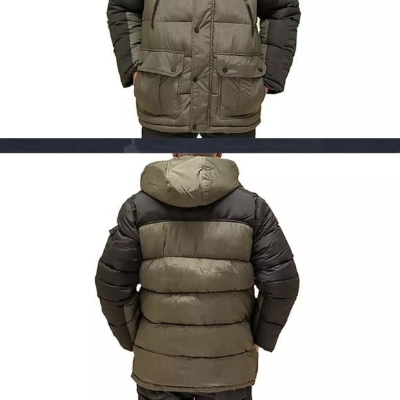 $169 Rocawear Classic Men's XL Puffer Jacket w/Detachable Hood Olive Black - New - Picture 2 of 8